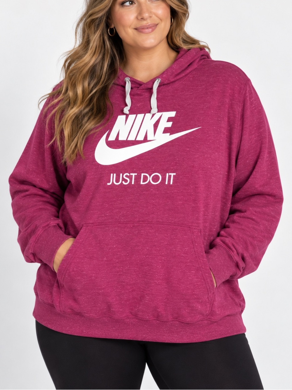 Nike Just Do It Pink Heather Pullover Hoodie 3X Organic Cotton